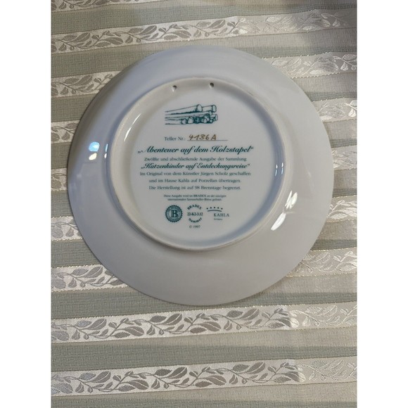 Kitten Expeditions, ON THE WOODPILE, by Jurgen Scholz, Cat Plate - Picture 2 of 2